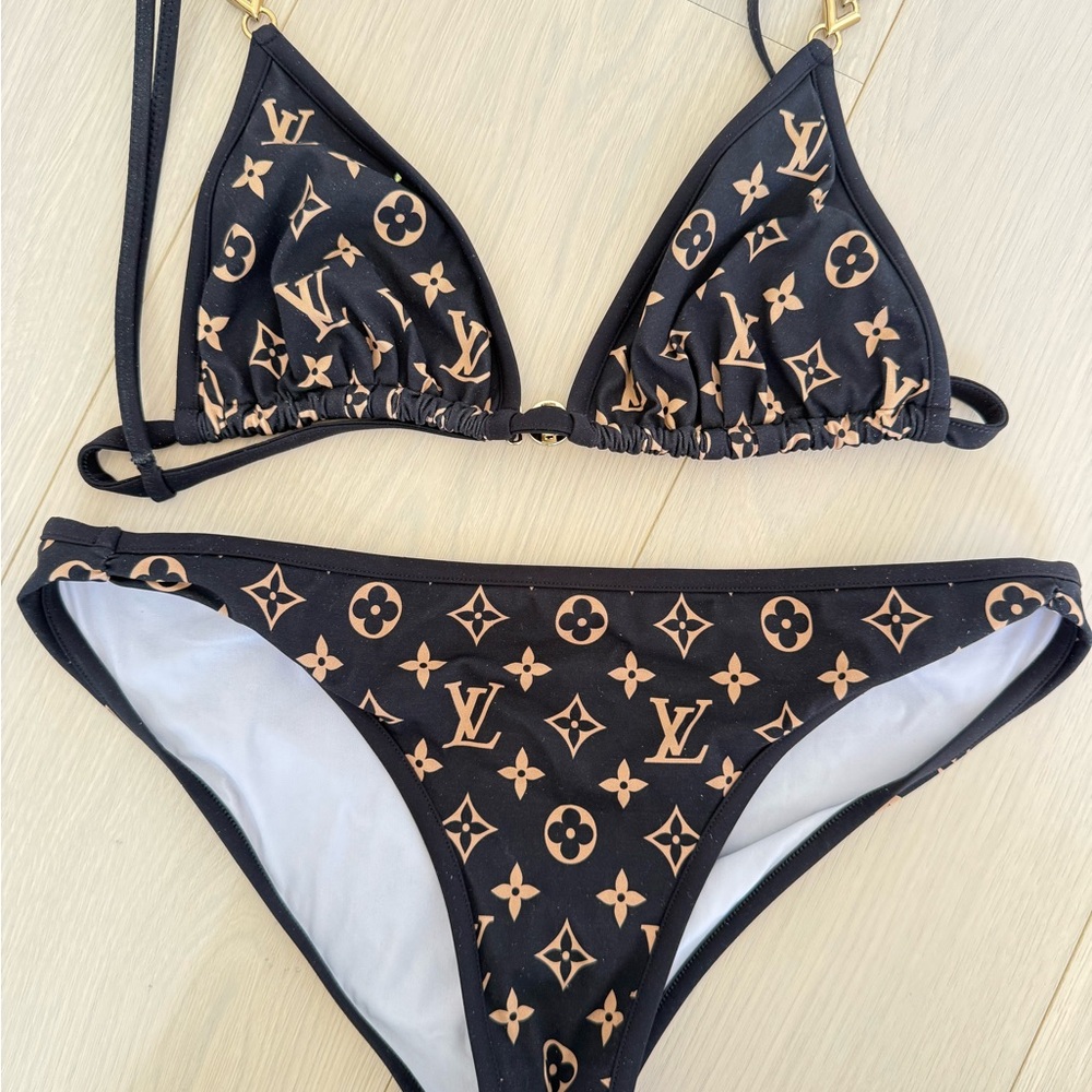 Louis Vuitton Black and Tan Bikini